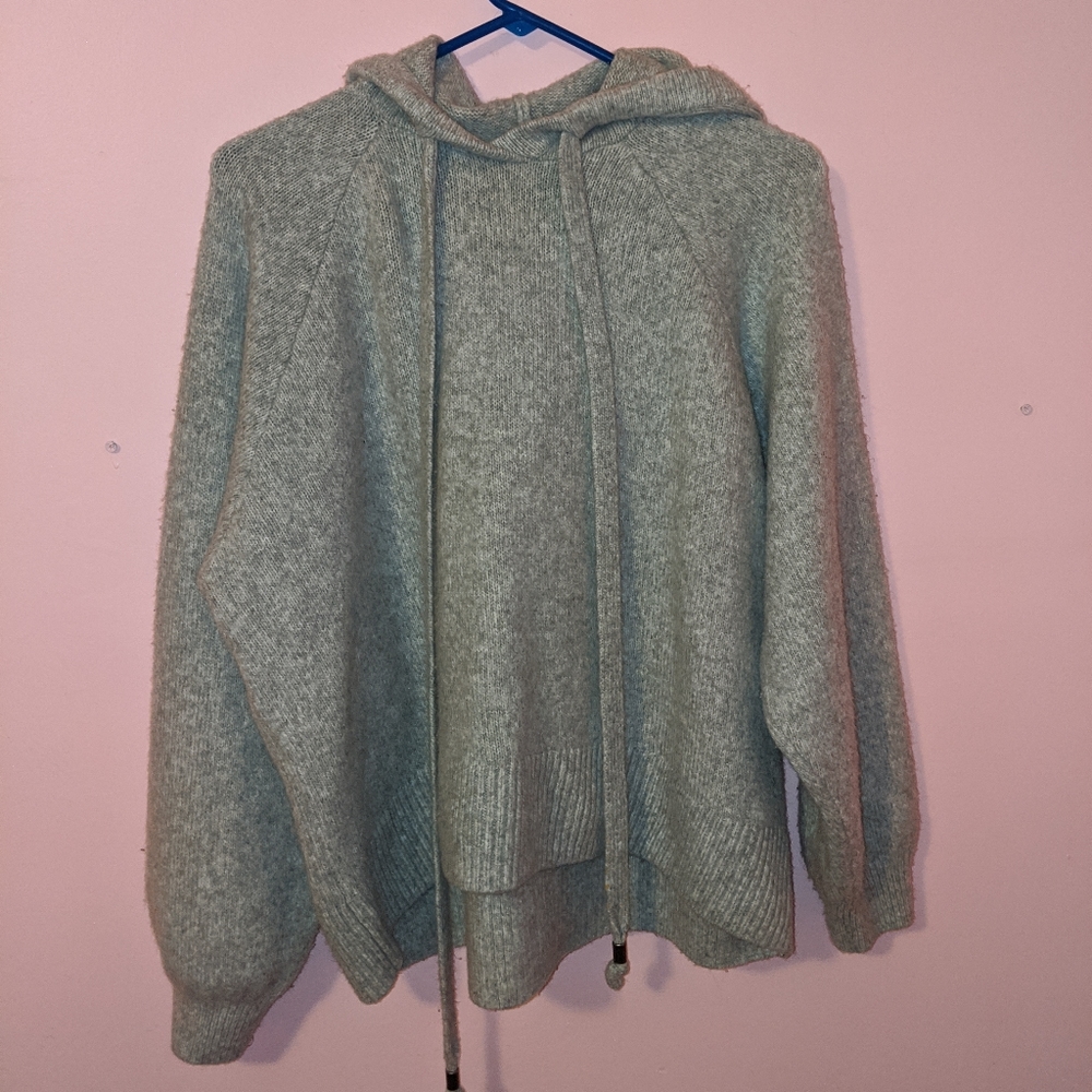 Heathered Gray Oversized Knit Sweater